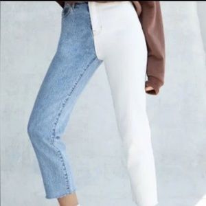 High rise straight leg jeans